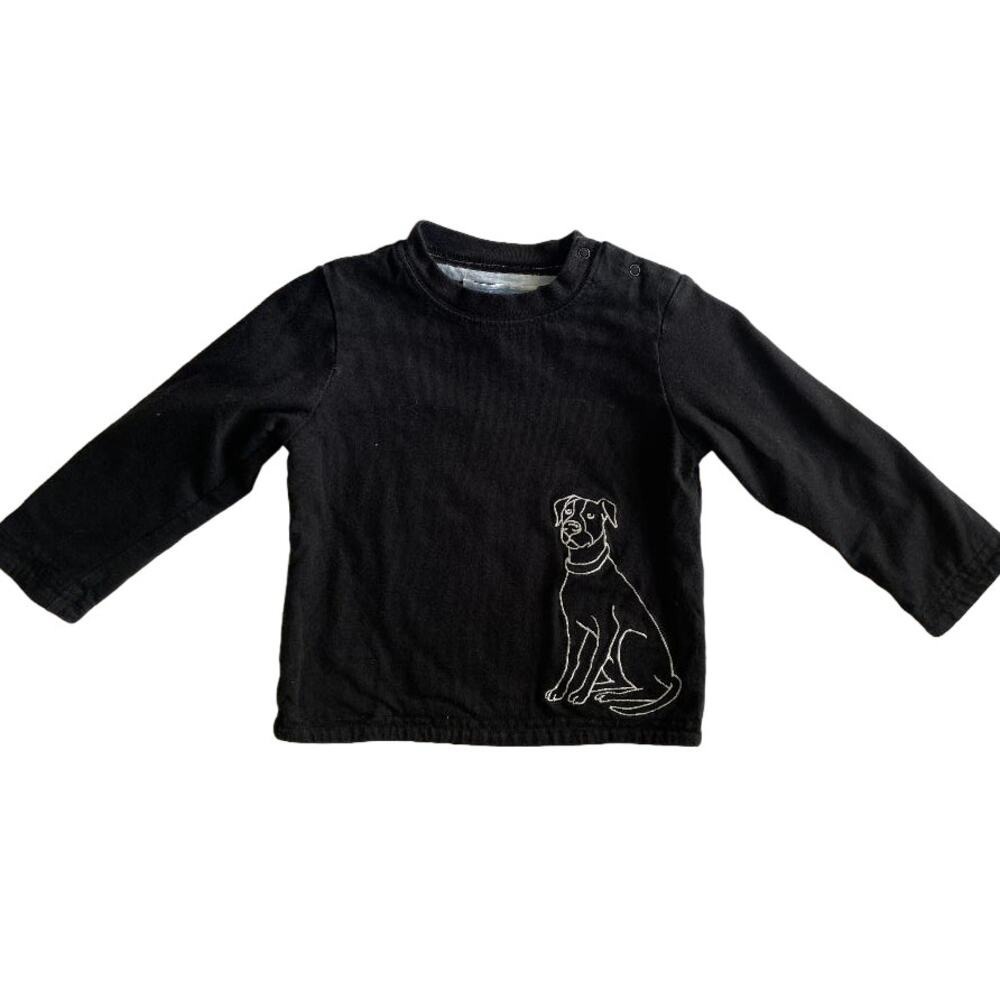 Janie and Jack Striped Dog Applique Long Sleeve Reversible Shirt Boys 6-12Months - Picture 7 of 7
